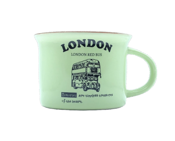 London Red Bus - Green Mug